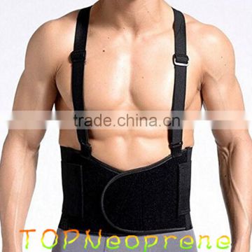 Neoprene High quality Double Pull Back Support Lumbar Brace Belt with Shoulder Straps