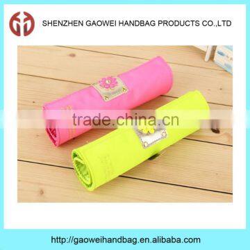 pencil case bag for brushes, Rolling folding pencil bag;New design canvas folding roll pencil bag/ pen bag /pencil case