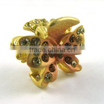 New Hair Claw Alloy Rhinestone Enamel Butterfly