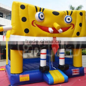 Cute design Spongebob inflatable jumping bouncer for kids, air jumper bouncer inflatable trampoline