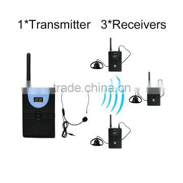 Professional Wireless Tour Guide System (1 transmitter and 3 receivers)