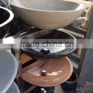China White Marble Bathroom Above Counter Washing Basin