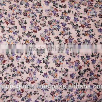 Small design printed cotton ladies garments wear floral print fabric, Indian floral print fabric