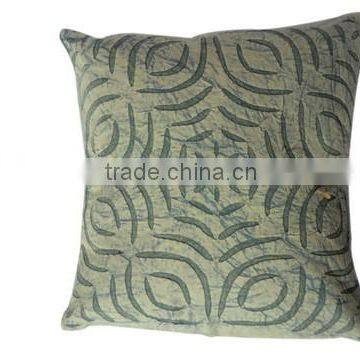 RTHCC-75 Abstract Designer Hand Crafted Applique Cut Work Cotton Kantha Stitch cushion covers Christmas Home Decor