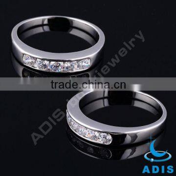 Simple Graceful Ladies/Mens Silver Rings Crystal Rings