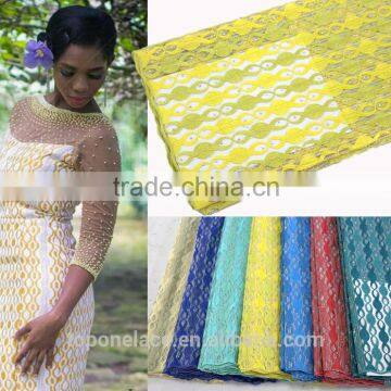 gold color african net lace fabric with stones high quality lace fabric dubai
