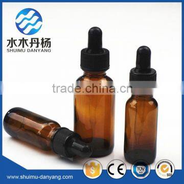 Pharmeceutical Amber Glass Round Boston Bottles With Droppers