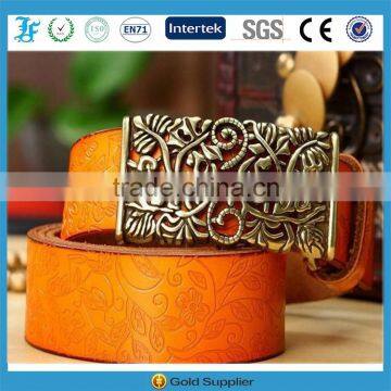 2014 new fashion jeans pu womens embossed leather belt wholesale