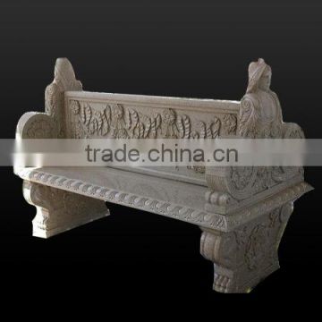 SKY-003 Cheap Marble Garden Stone Benches For Sale With Backs