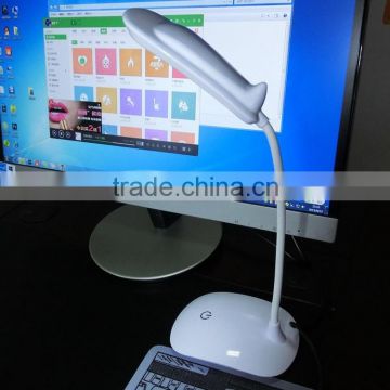 2015 new design dolphin shape rechargeable led office working light &led reading light