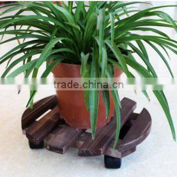 High Quality Moveable Wooden Flower Pot Plate