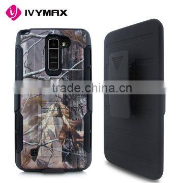 Printed image holster combo case with kickstand mobile phone case for LG K10