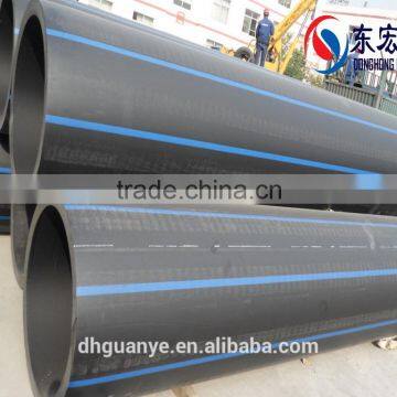 High Quality Black HDPE pipe with blue strip