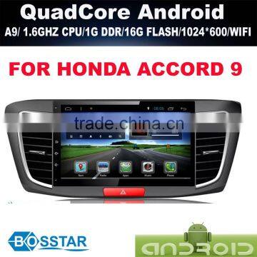 A9 quad cord ORIGINAL OEM Android car radio gps for HONDA ACCORD 9 with wifi,bluetooth,16g inand FREE IGO MAP