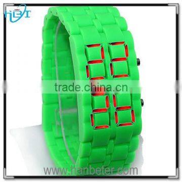 best selling green band plastic case water resistant iron man led watch