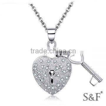 DLP-0004 Beautiful Rhodium Plated Lock And Key Pendant For Necklace