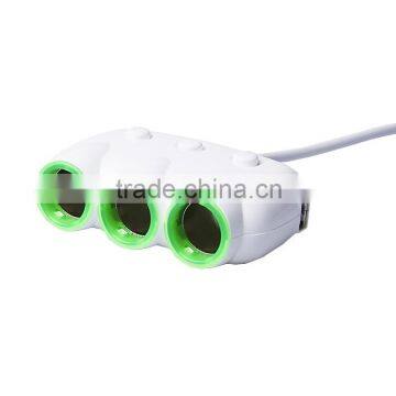 3.1 A double USB3 cigarette hole multicolor high quality car charger