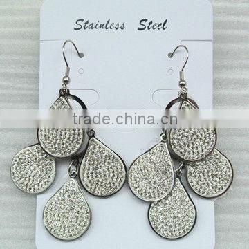 crystal droplets hook earrings