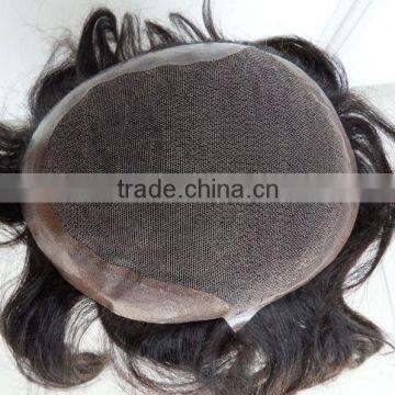 natural looking 100% human hair super fine swiss lace toupee                        
                                                Quality Choice