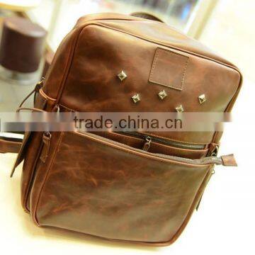 2014 stylish pattern high quality leather youth backpacks