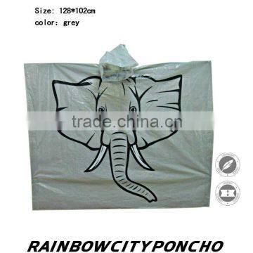 disposable PE rainwear poncho with logo printting