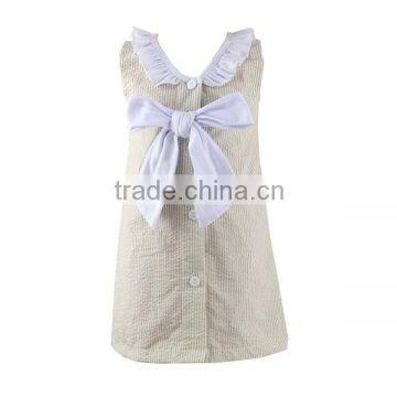 2016 Kaiyo Wholesale Children Lace Ruffle Dress Decorate With Bowknot Oem Service Princess Seersucker Dress Home Dress photo-6