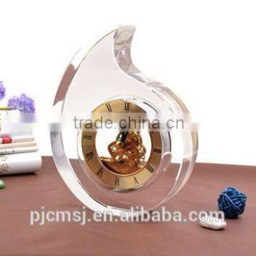 crystal glass clock for business gift home decoration