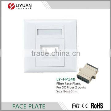 LY-FP140 Fiber Face Plate For SC Fiber 2 ports ABS fiber optic face plate