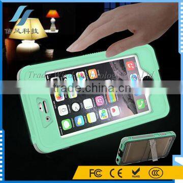 4.7 Inch Glow In Dark IP68 Waterproof Case for iPhone 6 6S With Button And Holder Stand