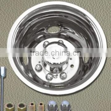 16'UNIVERSAL STAINLESS STEEL WHEEL COVER, WHEEL SIMULATOR, CLIP-ON STYLE