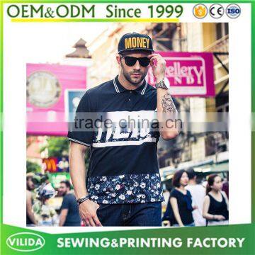 Custom Made New Fashion Fat Men's Big Size Stitching Printed Polo Shirt photo-3