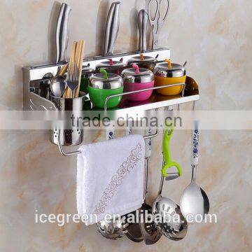 Stainless Steel Chrome Kitchen Knife Storage Holder