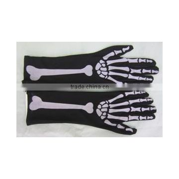 Halloween gloves with bone print