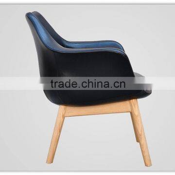 Black Leather Wooden Dining Room Chairs photo-3