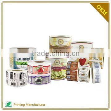 OEM Waterproof Paper Tag Sticker Label Of Spices Printing With LOGO Printed