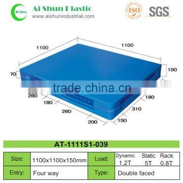 Flat Double reversible faced forklift trolley plastic pallet