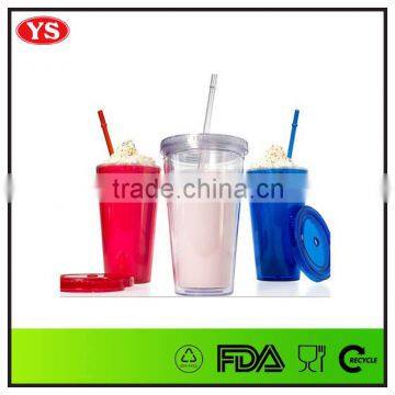 16oz Bpa Free Plastic Beverage to go Tumbler With Straw