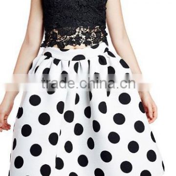 New Stylish Lady Women's Fashion Casual A-Line Polka Dot High Waist Skirt