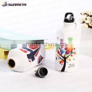 White Sublimation Sports Bottle Aluminum Water Bottle 500ML Square Shape