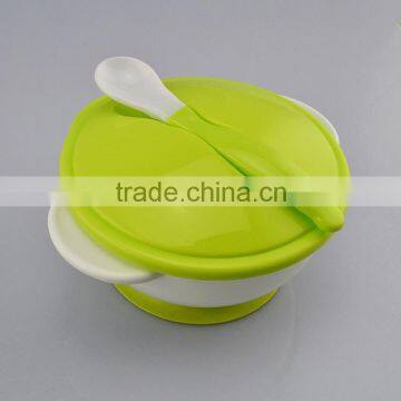 High Quality Food Grade Durable Silicone Baby Feeding Bowls With Spoon And Cover Factory Price Wholesale