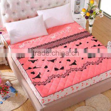 Patterned Anti Slip Thin Waterproof Mattress Pad