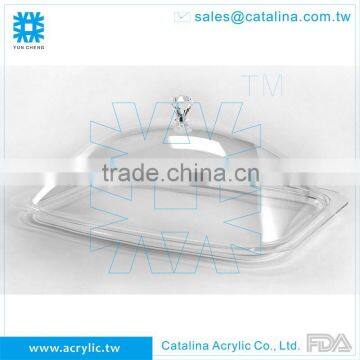 Taiwan Manufacturer High Quality Crystal Acrylic Serving Tray with Cover