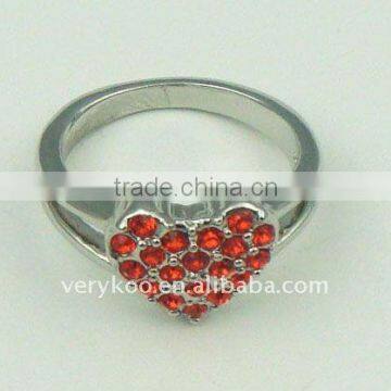 Fashion Heart Shaped Alloy Finger Ring Diamond Ring