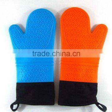 Hot selling Fabric-lined Silicone Padded Kitchen Oven Mitt