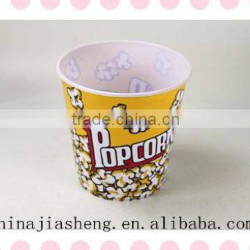 round plastic popcorn bucket custom logo printed