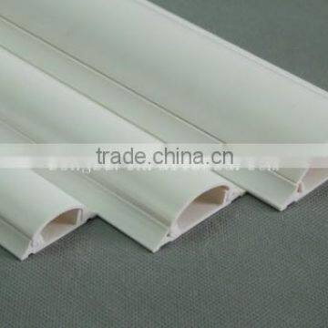 Wide white grey pvc floor cable duct with guard