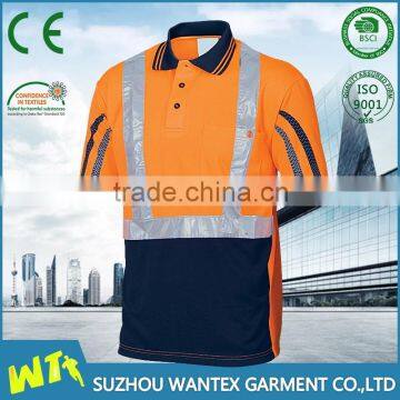 wholesale construction safety clothes breathable reflective work polo shirts