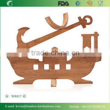 WR017/China manufacturer bamboo wine rack wooden beverage display rack antique wine stock rack