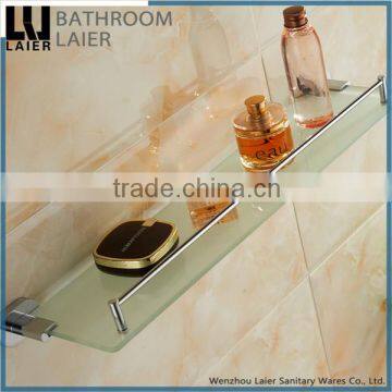 American Style Zinc Alloy Chrome Finishing Bathroom Sanitary Items Wall Mounted Double Glass Shelf