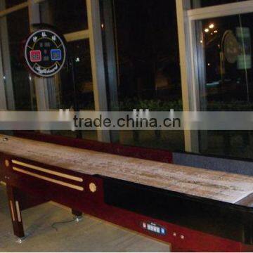 Shuffleboard table game with score board